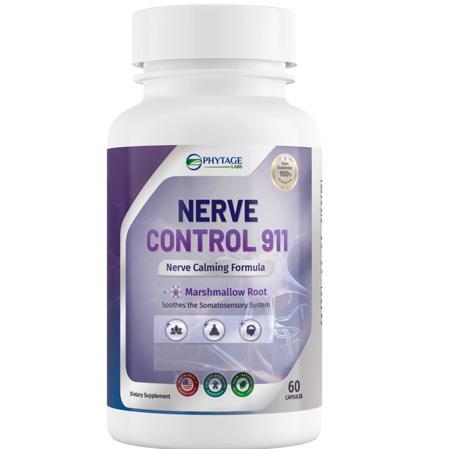 Nerve Control 911 - Natural Plant Based Nerve Health Supplement (60 Capsules)