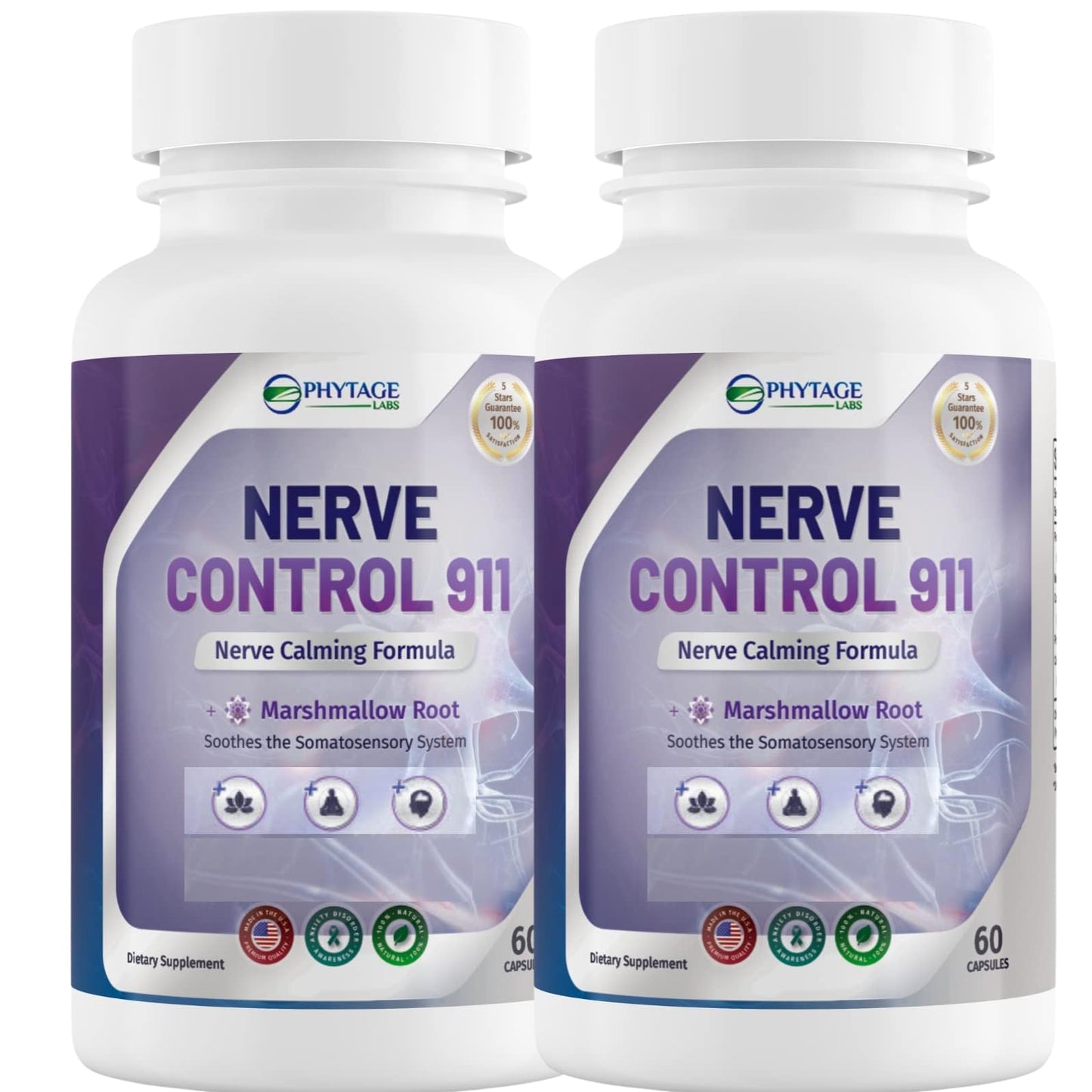 Nerve Control 911 - Natural Plant Based Nerve Health Supplement (60 Capsules)