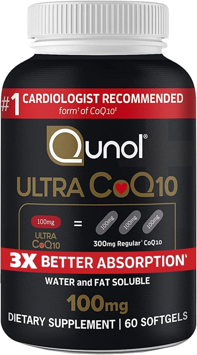 Qunol Ultra CoQ10 100mg Softgels- 3X Better Absorption Coenzyme Q10 Supplements - Antioxidant Supplement for Vascular and Heart Health & Energy Production
