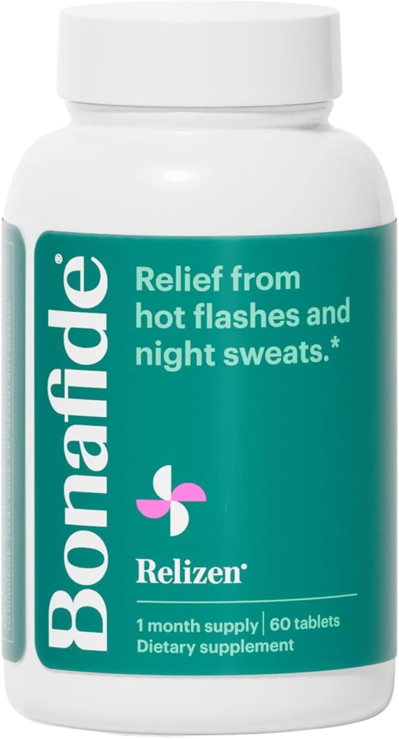 Relizen by Bonafide. Relief from Menopausal Hot Flashes & Night Sweats. — 1-Month Supply (60 Tablets)