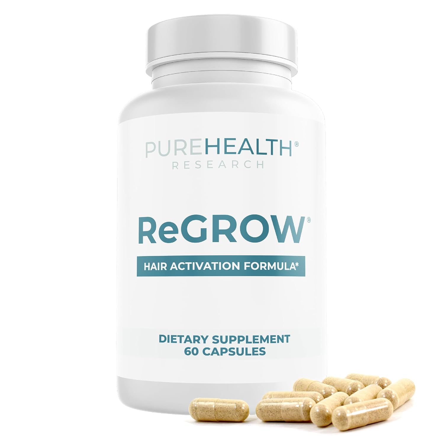 PUREHEALTH RESEARCH ReGrow - Hair Growth Vitamins  for Women & Men - 60 Capsules