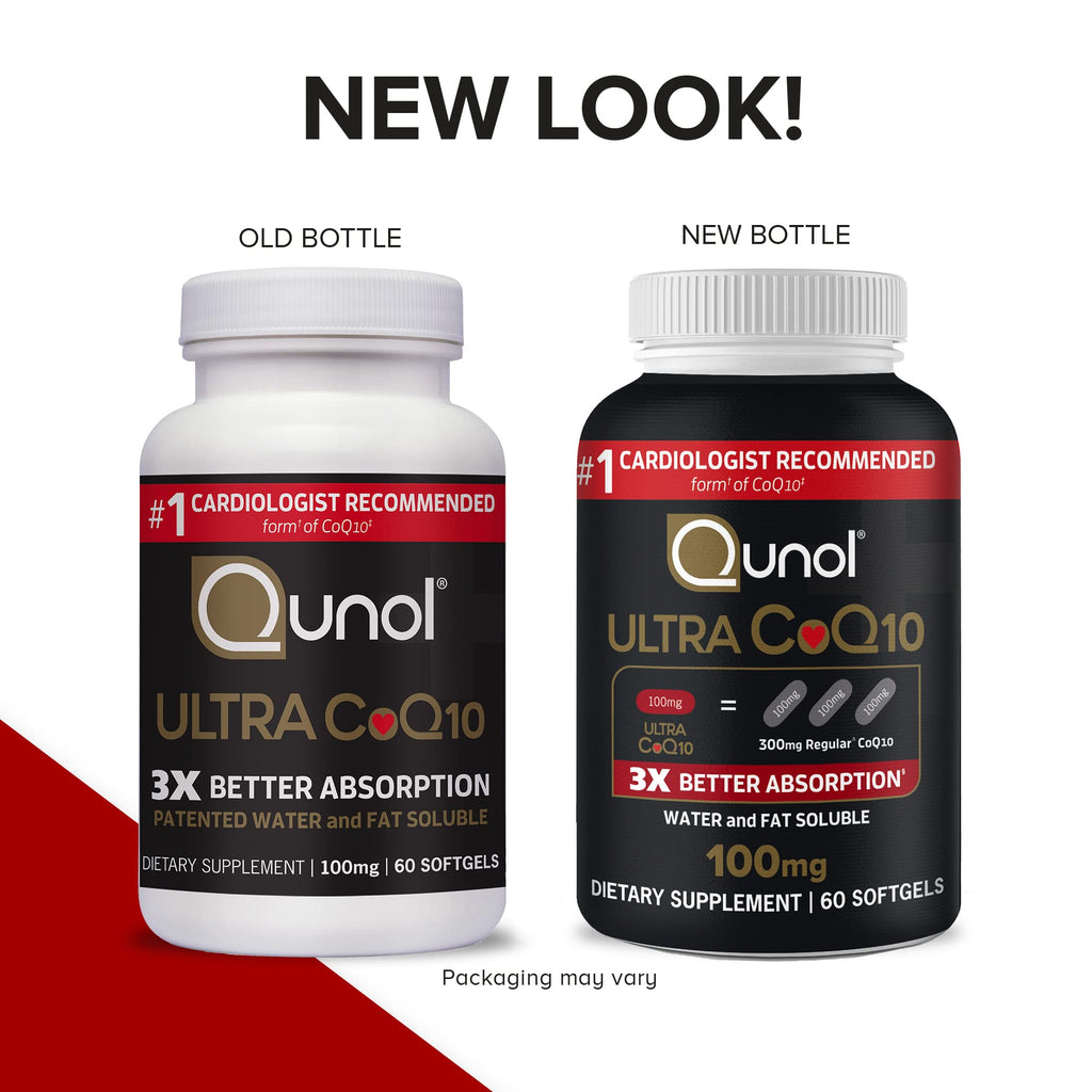Qunol Ultra CoQ10 100mg Softgels- 3X Better Absorption Coenzyme Q10 Supplements - Antioxidant Supplement for Vascular and Heart Health & Energy Production
