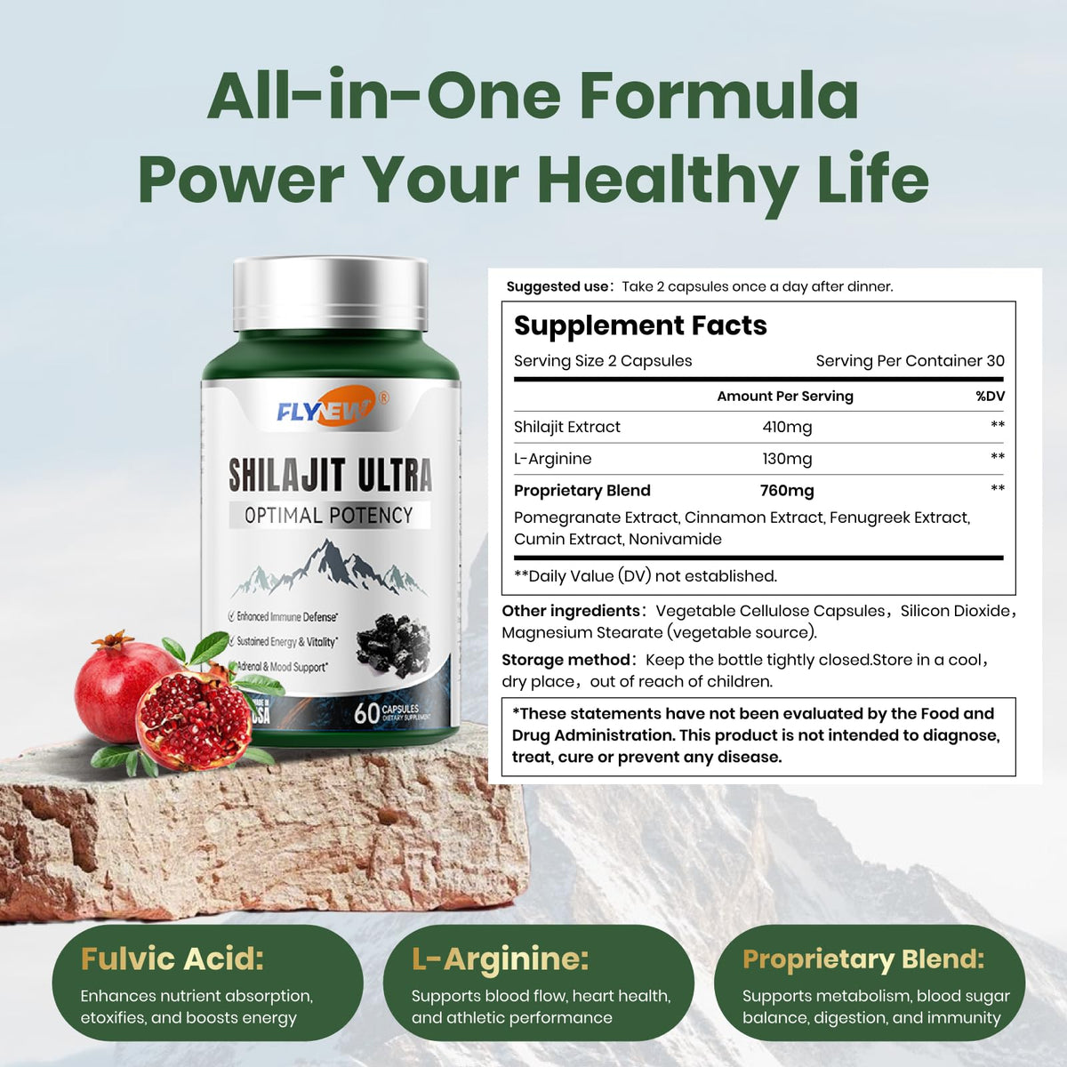Shilajit Ultra – Premium Shilajit & L-Arginine Complex