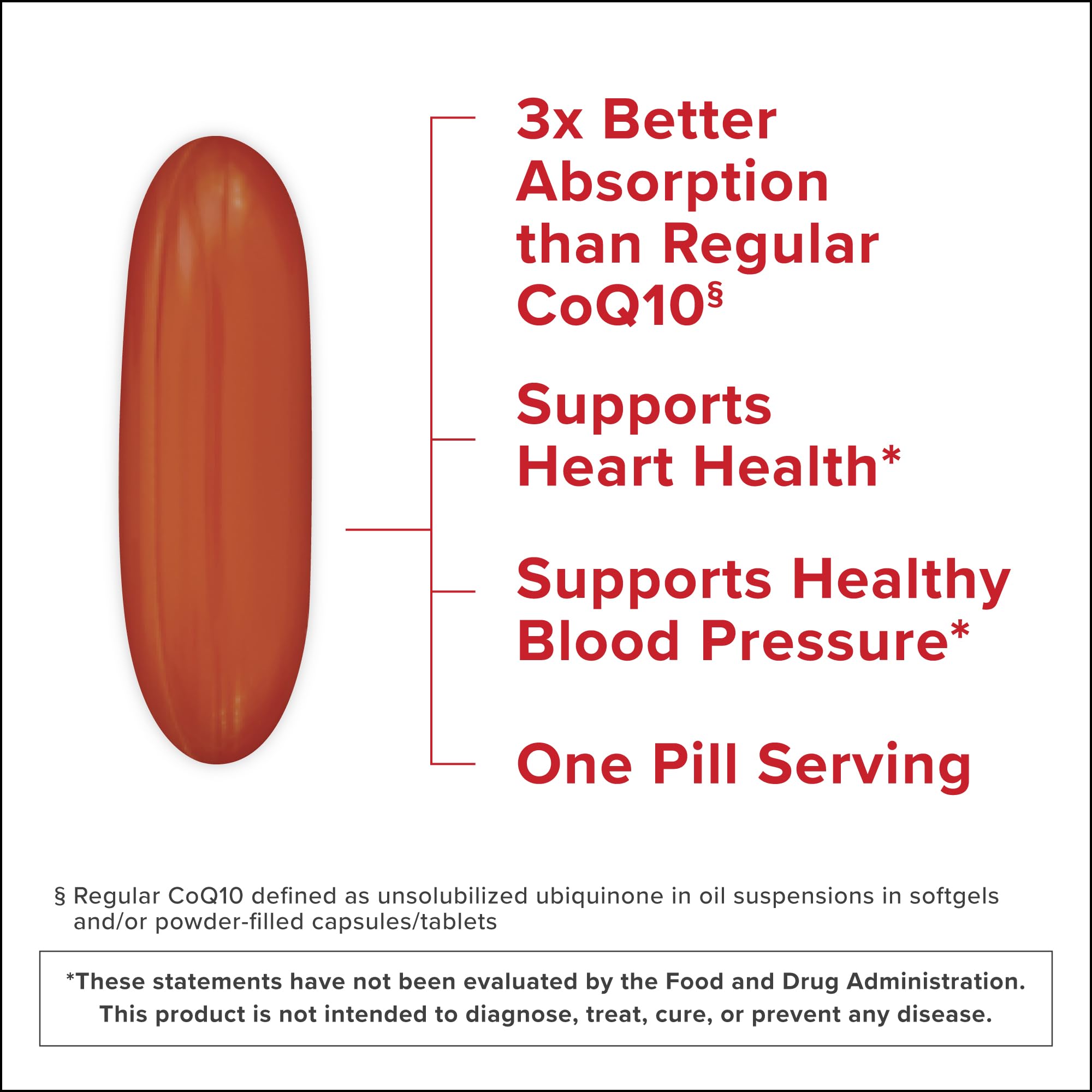 Qunol Ultra CoQ10 100mg Softgels- 3X Better Absorption Coenzyme Q10 Supplements - Antioxidant Supplement for Vascular and Heart Health & Energy Production