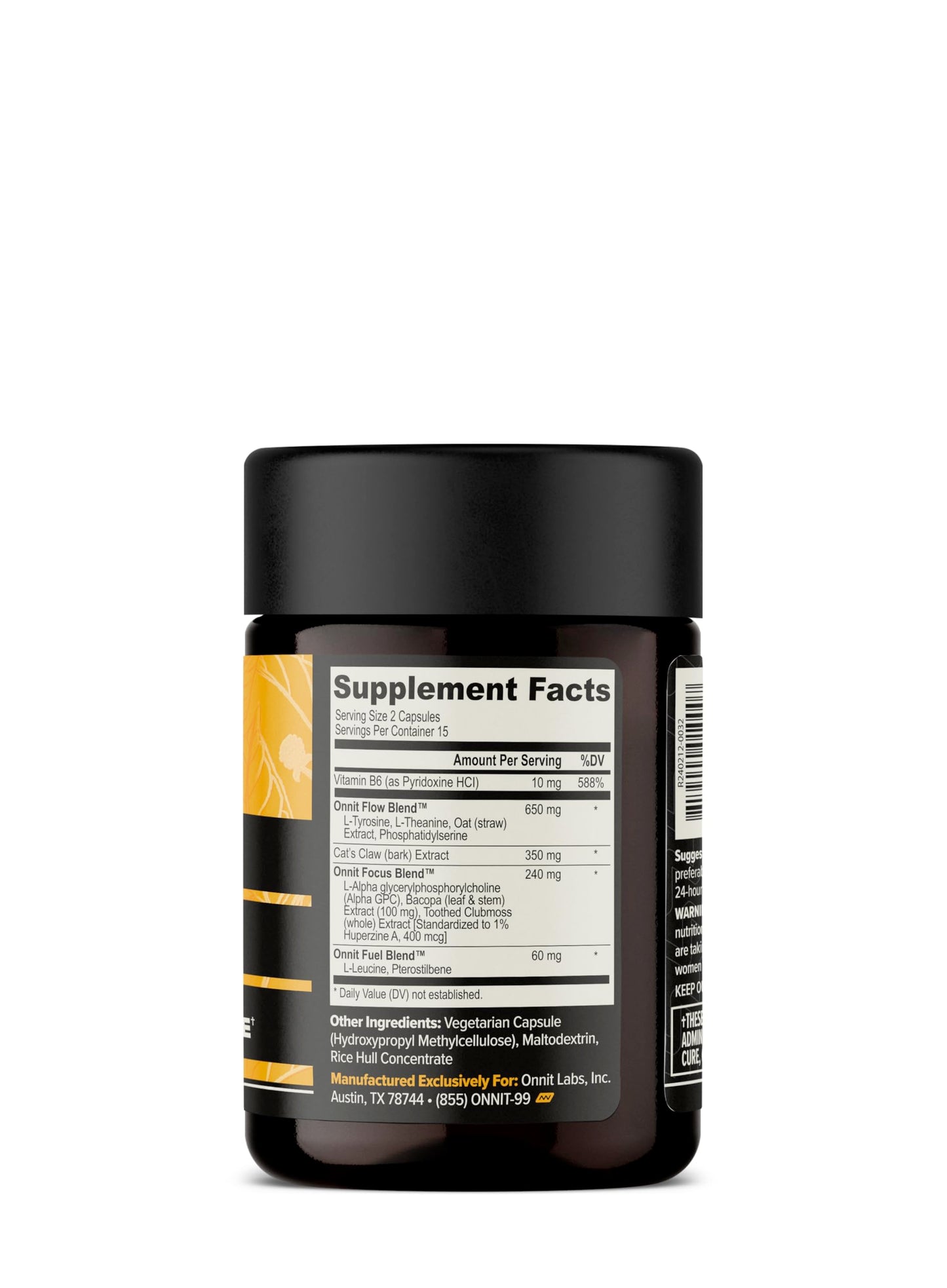 ONNIT Alpha Brain Nootropic Brain Supplement for Men & Women | Memory, Mental Clarity & Cognitive Improvement | Focus Capsules with L-Theanine, Vitamin B6 & Phosphatidylserine (90 Count)