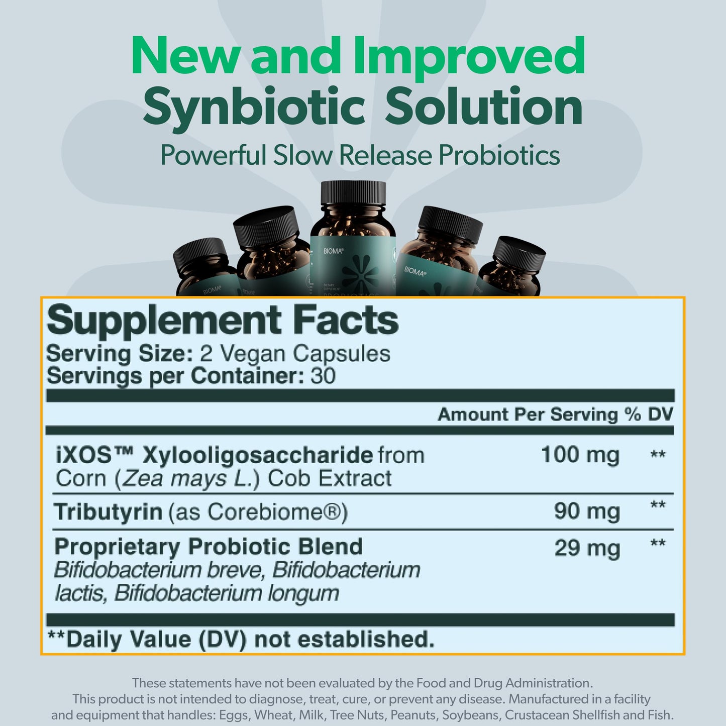 BIOMA Probiotics Digestive Health Gut Support for Men & Women 60 Capsules