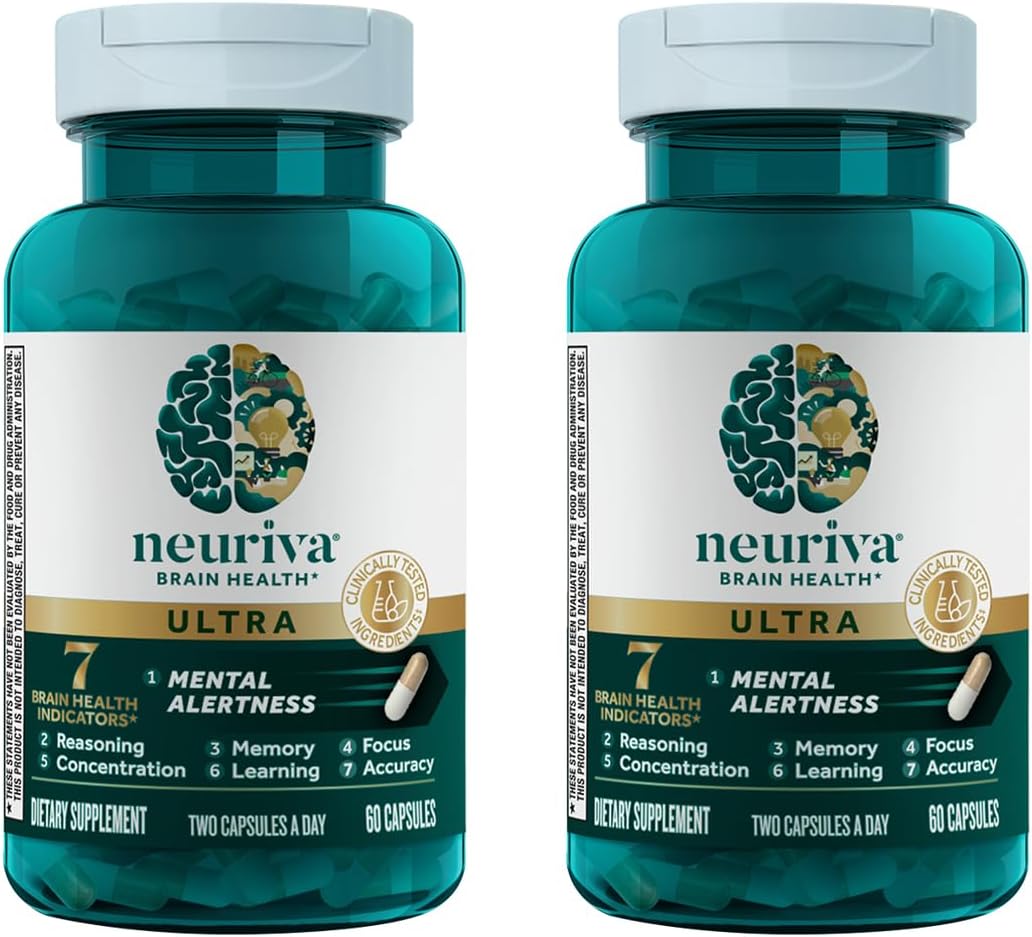 NEURIVA Brain Health Ultra Mental Alertness Supplement 60 Capsules