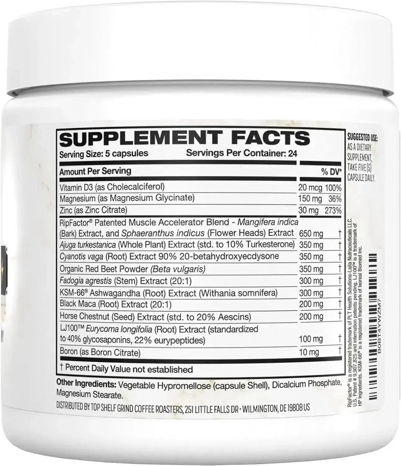 Nutragole King Maker Pack of 5, 13-in-1 Anabolic Supplement for Men to Increase Stamina, Lean Muscle Growth & Recovery, N.O. Booster with Tongkat Ali (LJ100), 120 Capsules - Jia Sales